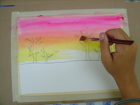 Paint A Sunset In Watercolor Art Starts For Kids