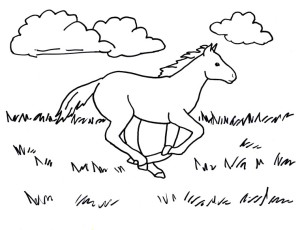 running horse coloring page