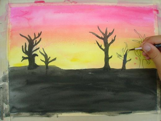 Paint A Sunset In Watercolor Art Starts For Kids