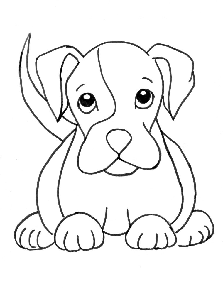 Boxer Puppy Coloring Page - Samantha Bell