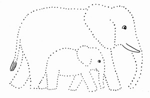 elephant dot drawing