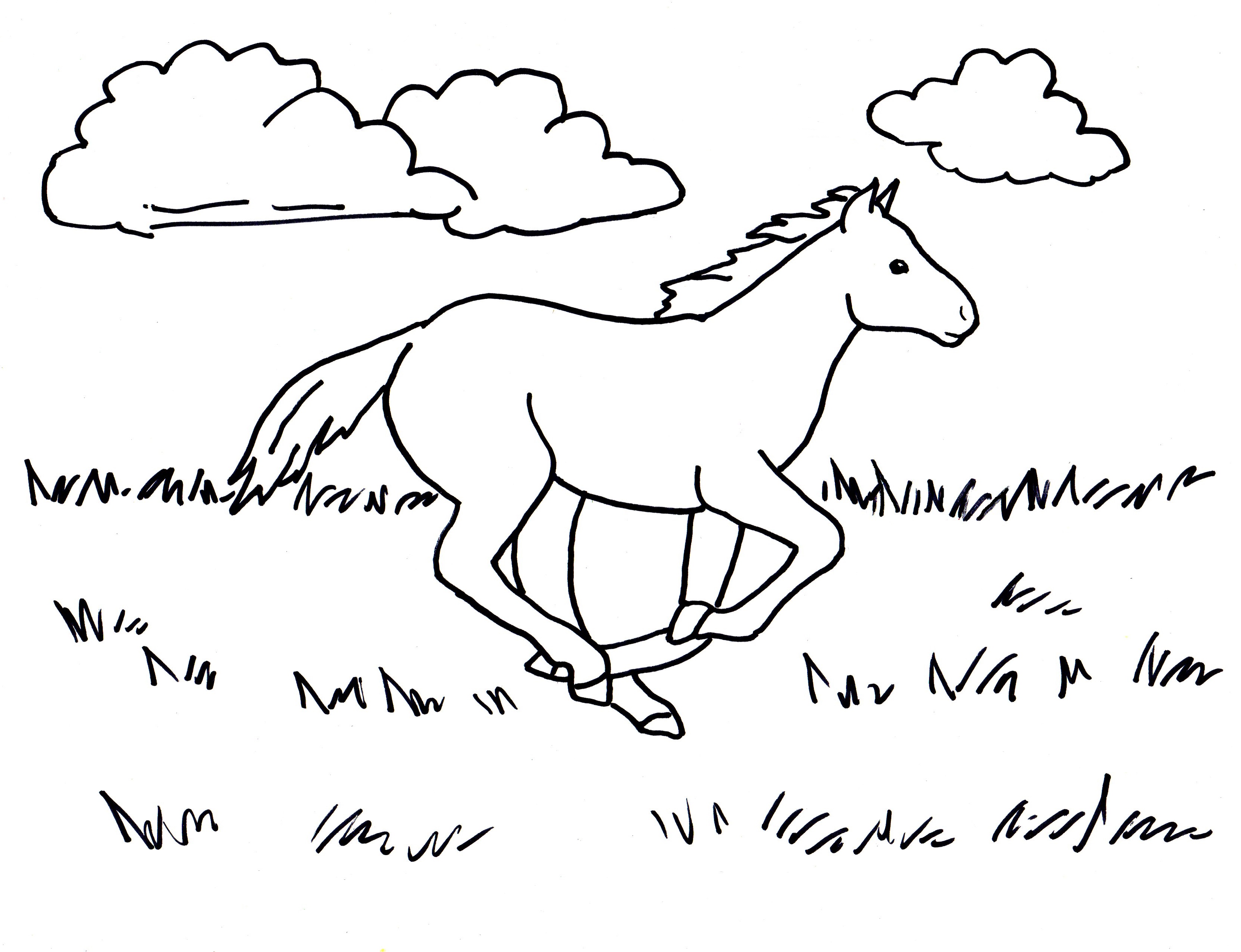 Download Running Horse Coloring Page - Art Starts