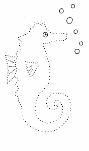 seahorse dot drawing