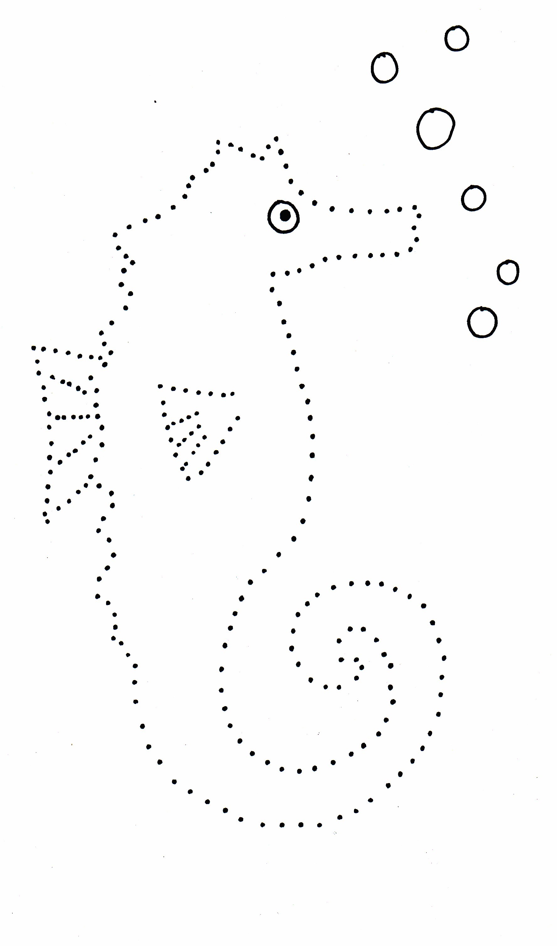dot drawing line dotted drawings coloring dots seahorse worksheets children numbers draw animal connect printable follow tracing activities practice kindergarten