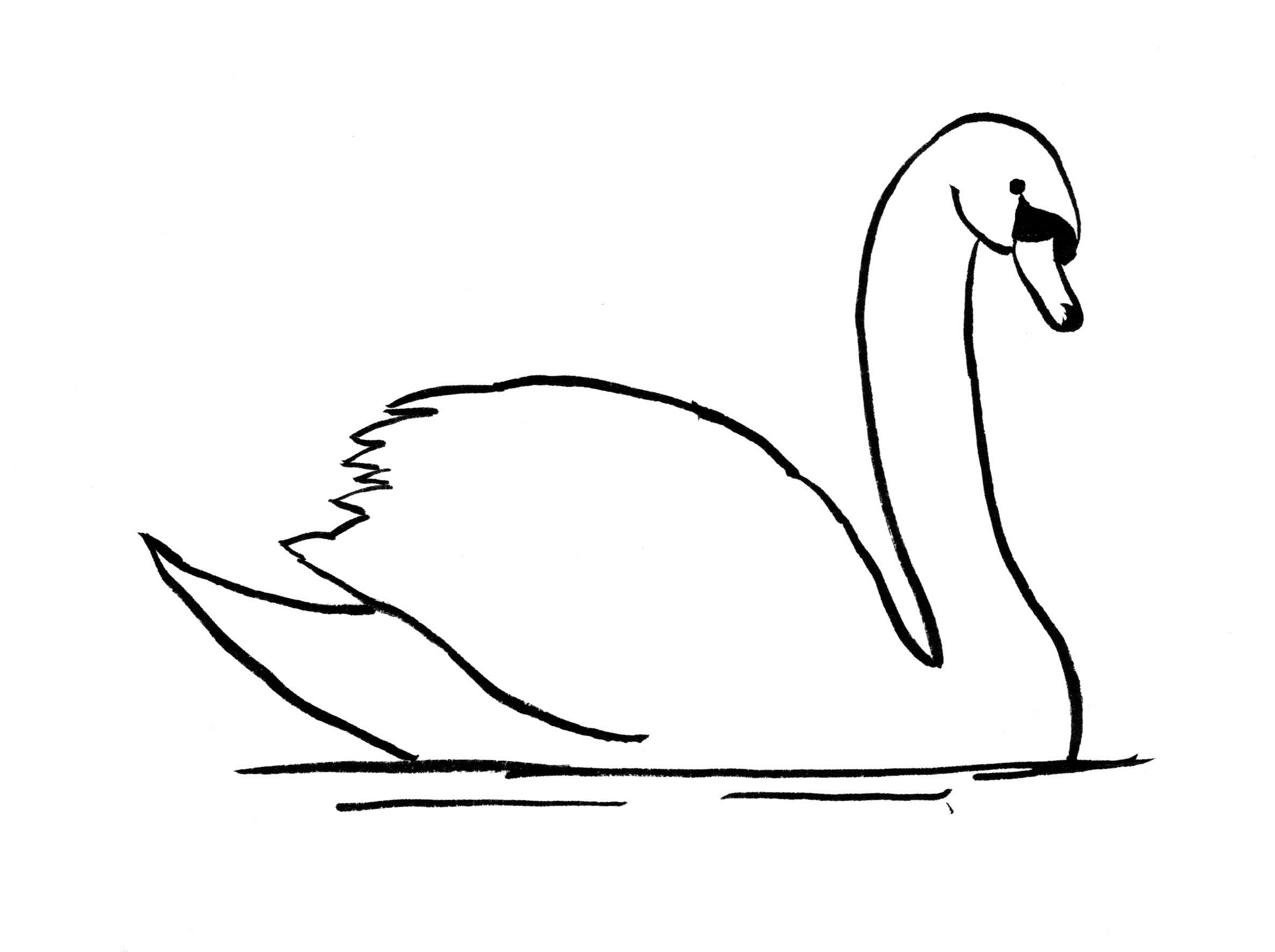 Как нарисовать лебедя ребенку 37 фото