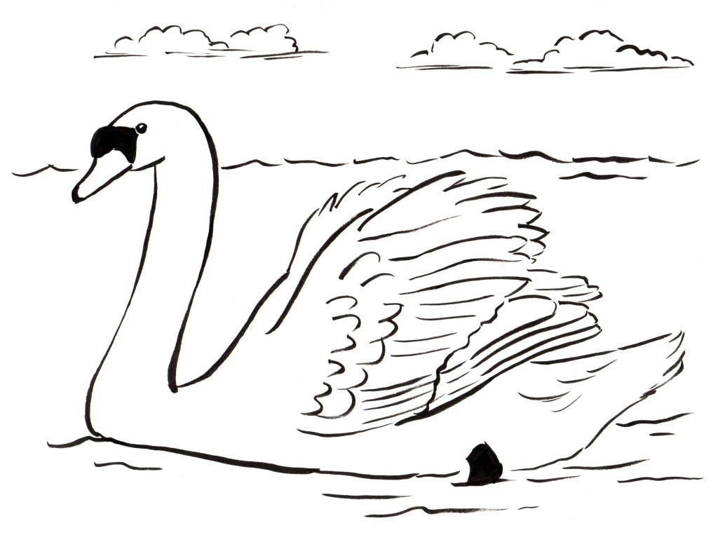 swan coloring page