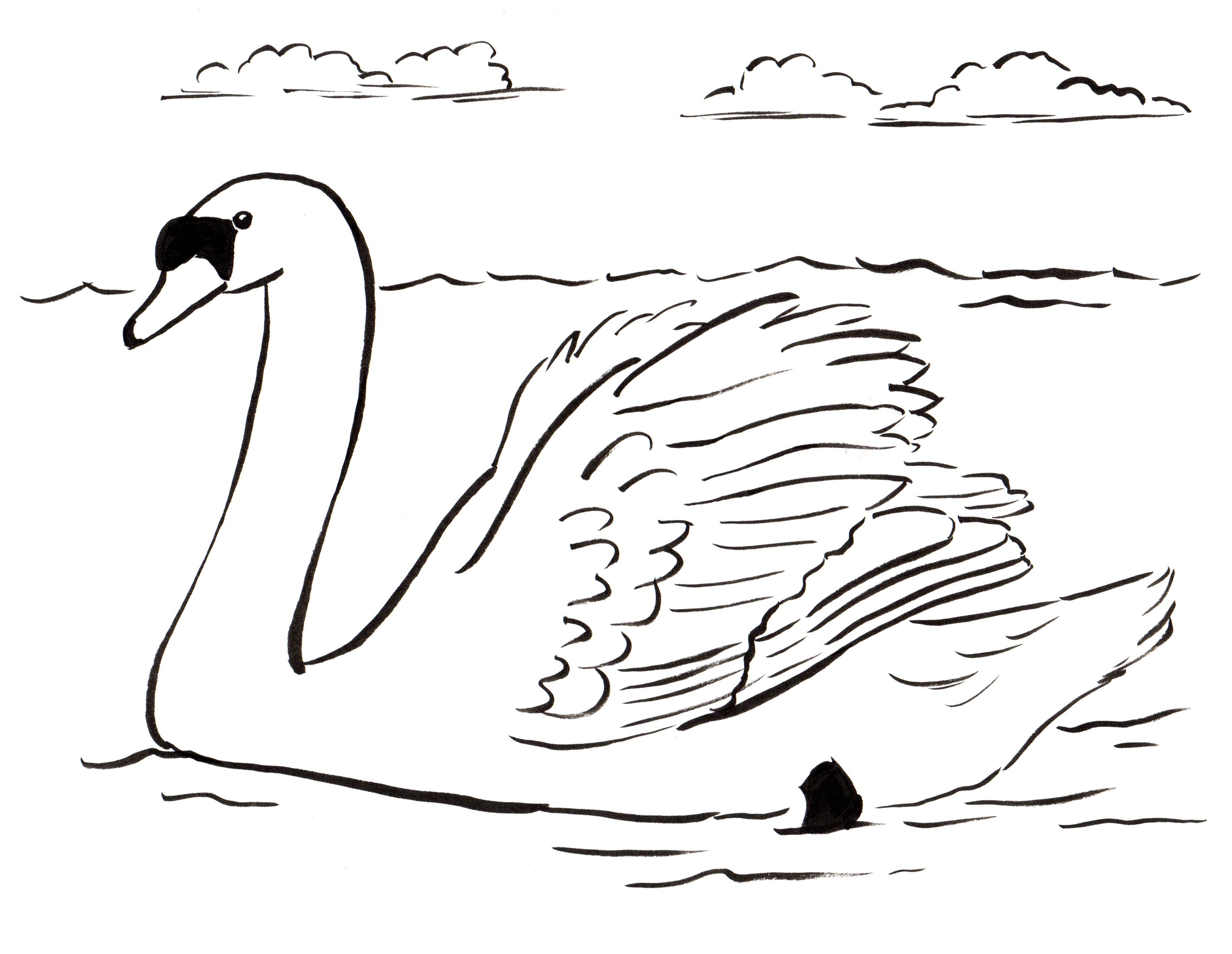 Swan Coloring Page - Art Starts