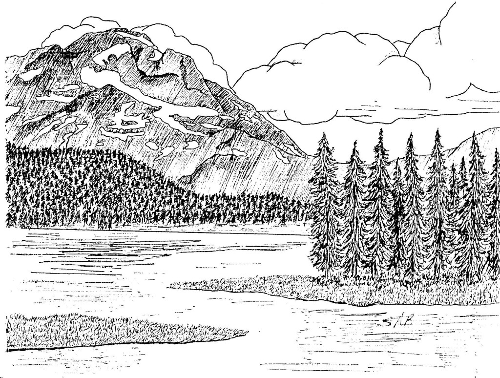 mountains in pen