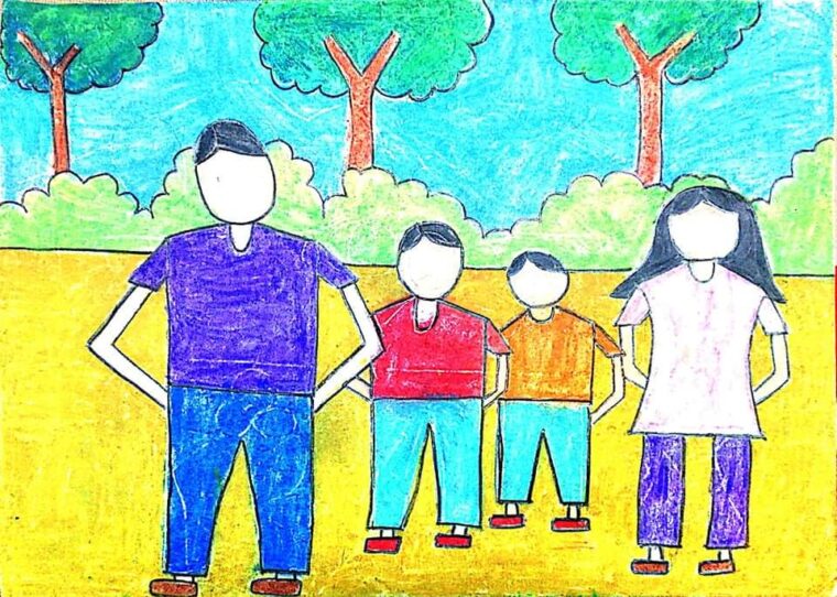 Happy Family Drawing #funtimee34 #fypシ゚viral #fyp #fy #learnontiktok #... |  TikTok