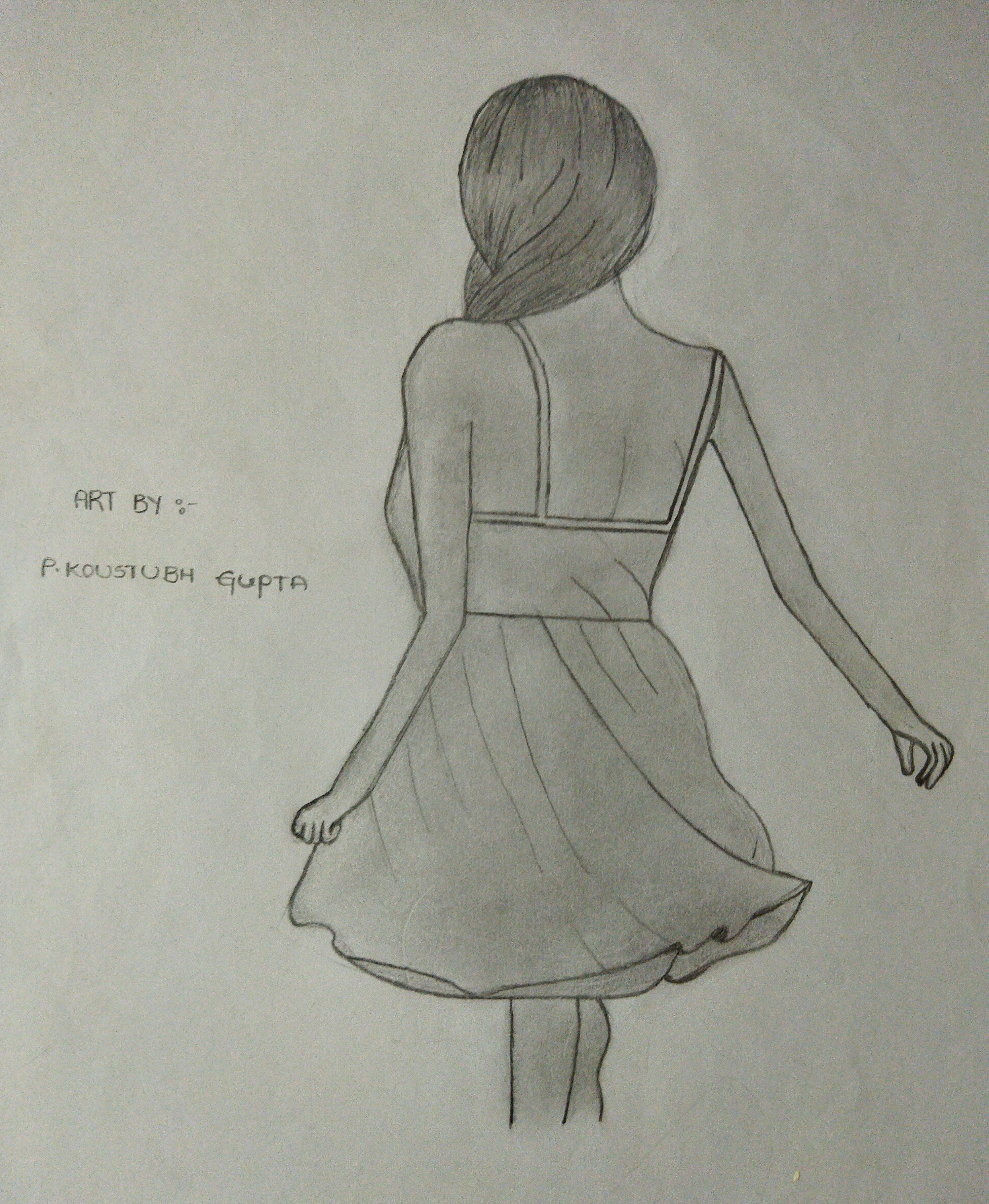 Girl from back side drawing, Easy drawings step by step, How to draw a  girl, Drawing for girls, drawing, Girl from back side drawing