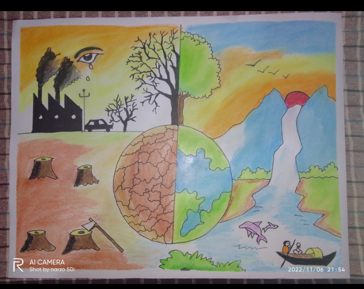 Save Trees Save Earth Drawing Tutorial